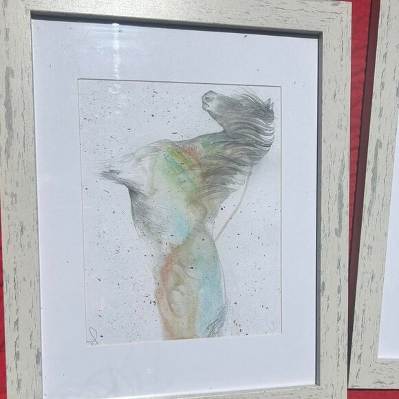 Watercolor horse paintings signed by Luke Lube - Picture 3 of 12